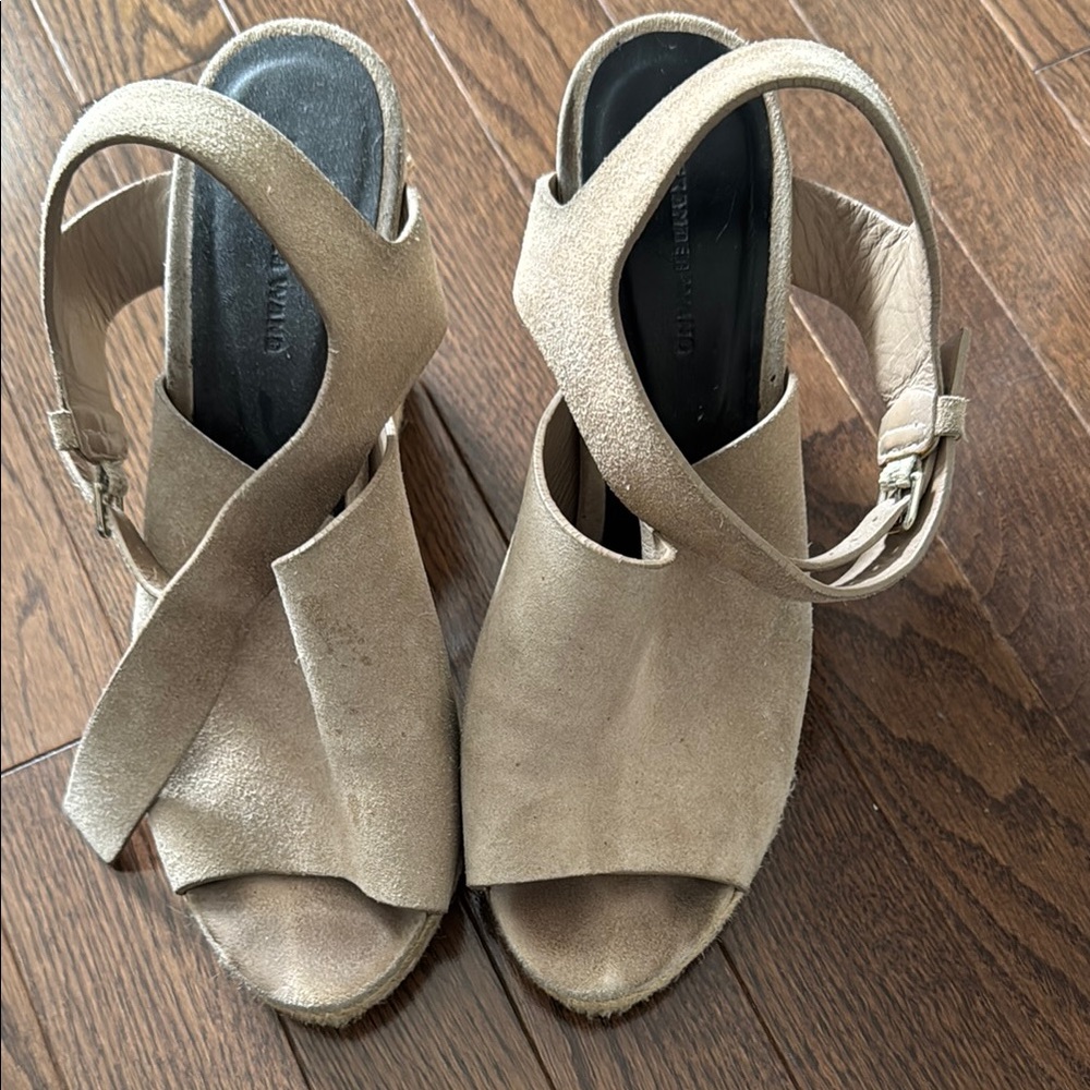 Alexander Wang Suede cutout espadrille heels